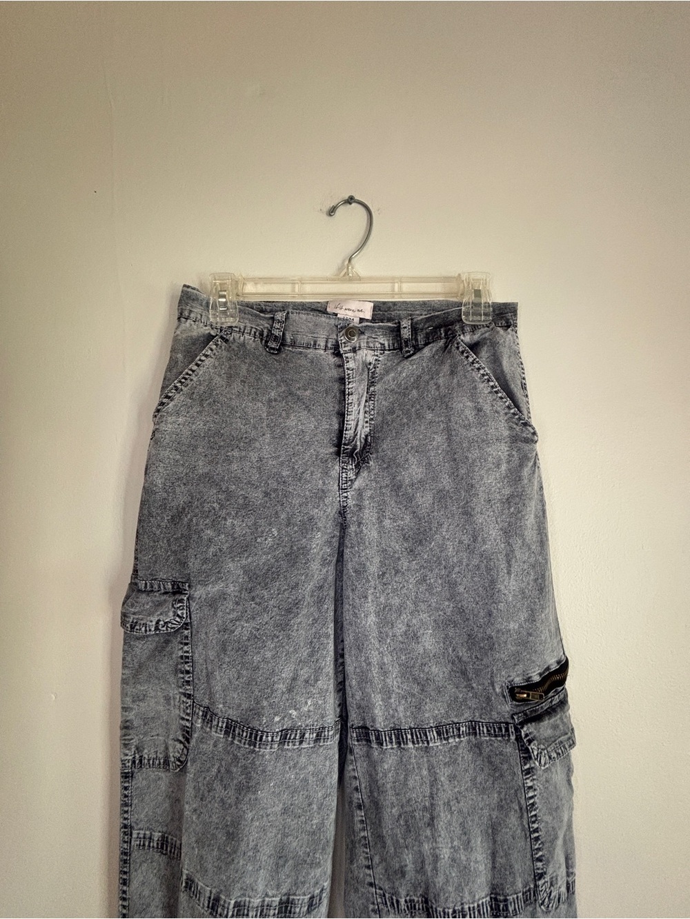 if it were me Grey Acid-Wash Cargo Joggers - Picture 2 of 5